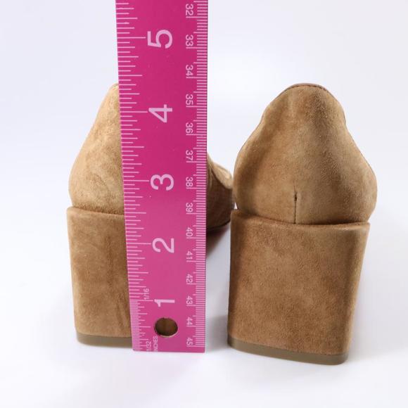 Incastrana 55mm Tan Biscotto Perforated Suede Padded Round Pumps D520 - Picture 9 of 12